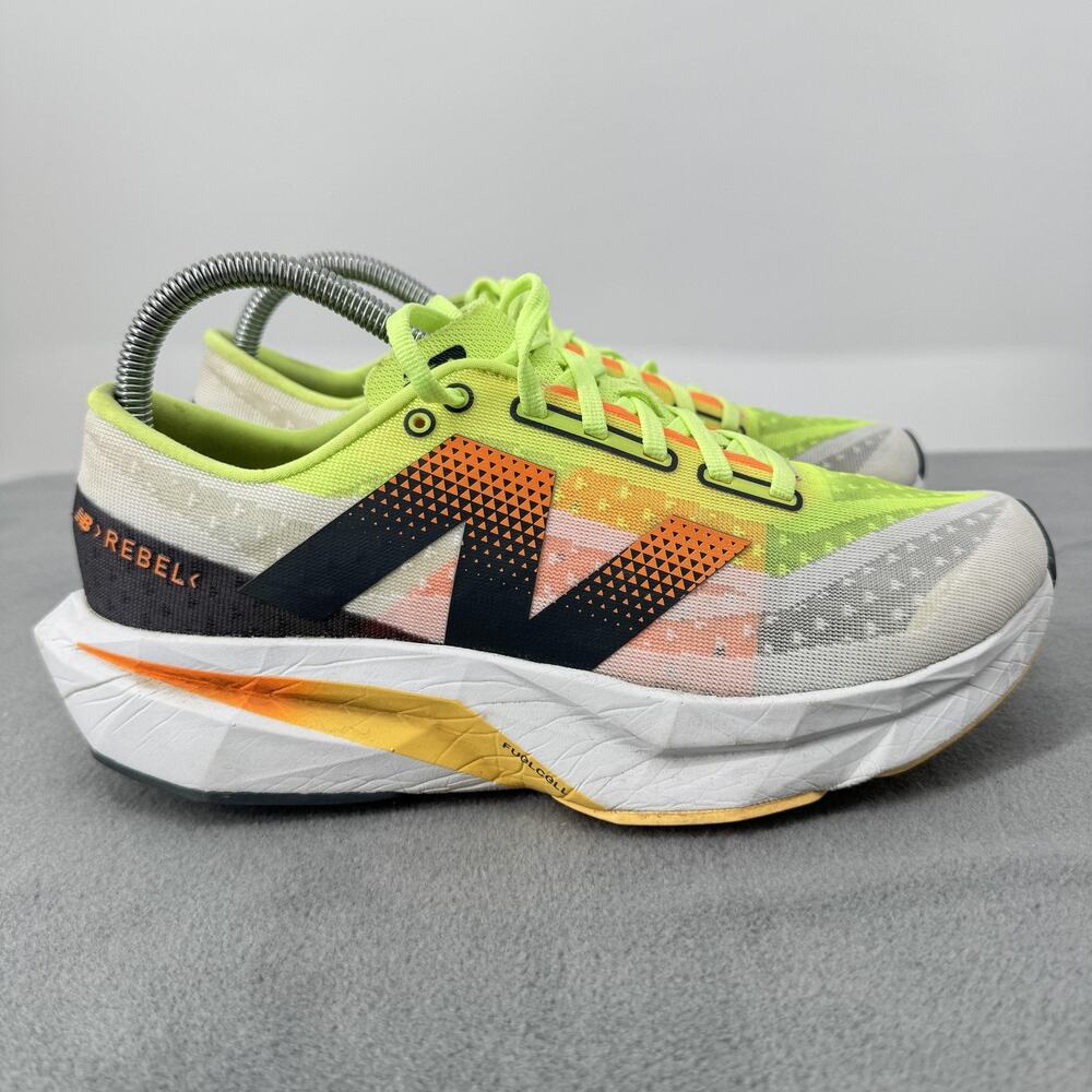 New Balance FuelCell Rebel v4 Womens 9 WFCXLA4 Lime Running Shoes - Picture 2 of 8